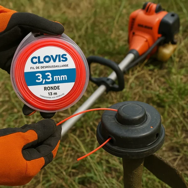 fil debroussaillage 3.3mm clovis